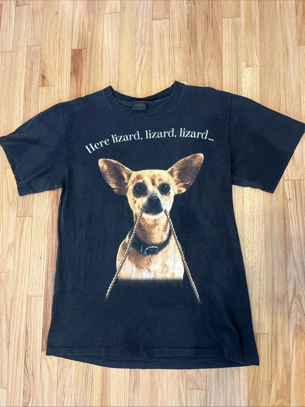 Vintage Here Lizard Chihuahua Taco Bell Promo Shirt Large Changes Tag Faded